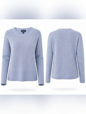 Sz S Splendid Cobalt Long Sleeve Cotton Blend Knit Pullover Sweater